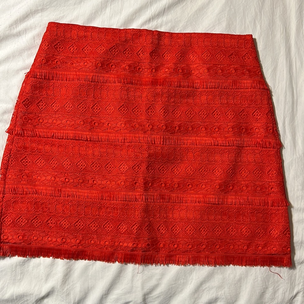 J. Crew Red Mini Skirt - Picture 2 of 3